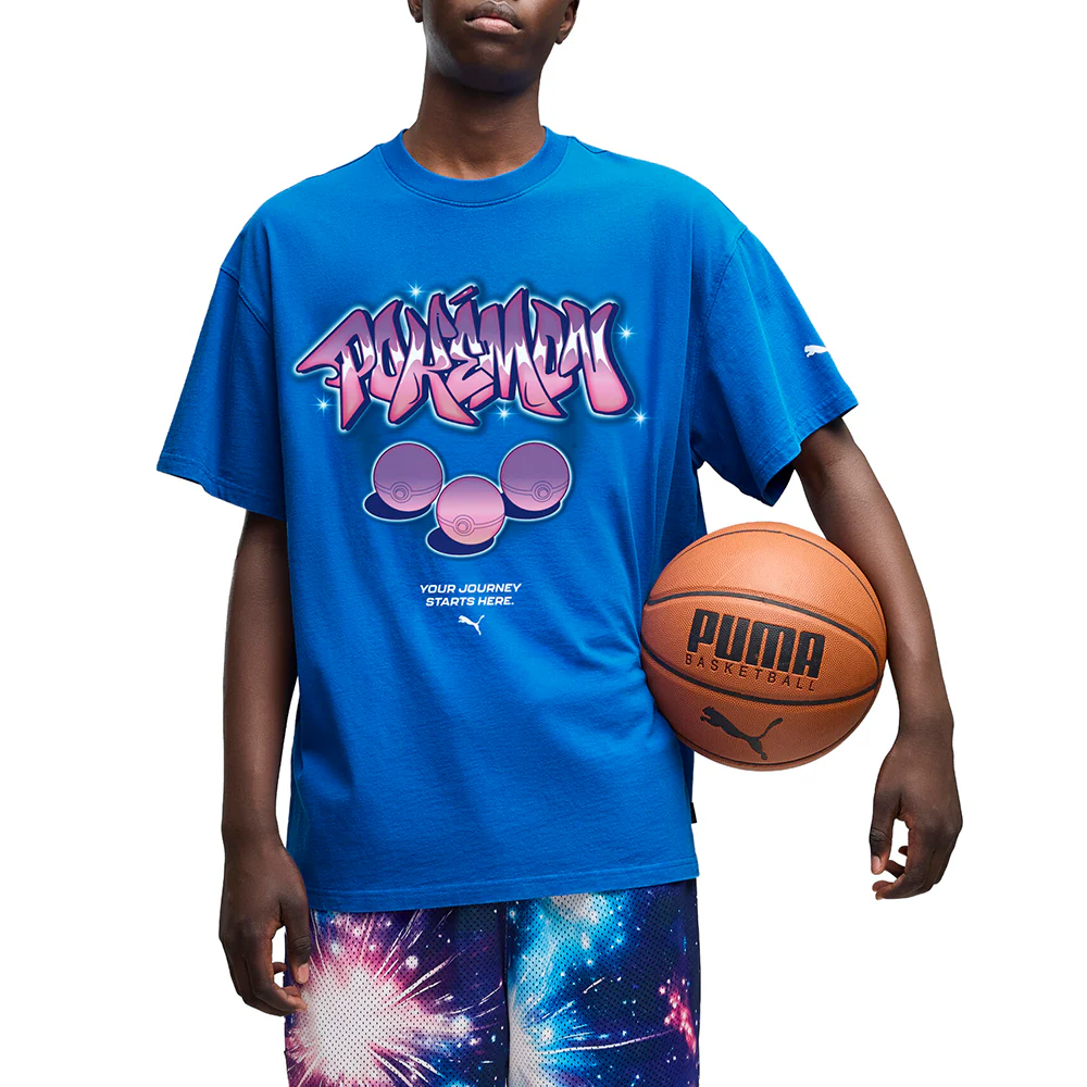 Pokemon X Hoops Tee Graphic Crew Neck Short Sleeve T-Shirt - Image 3