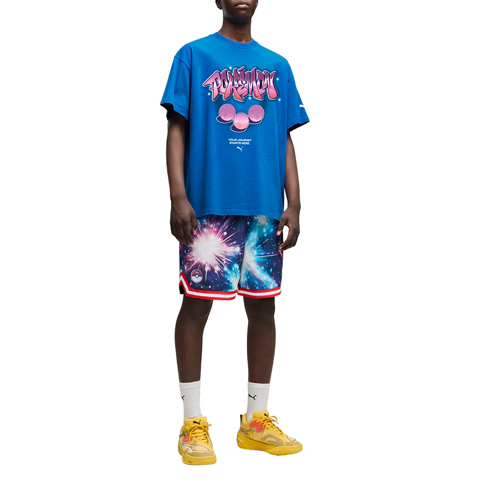 Pokemon X Hoops Tee Graphic Crew Neck Short Sleeve T-Shirt - Image 5