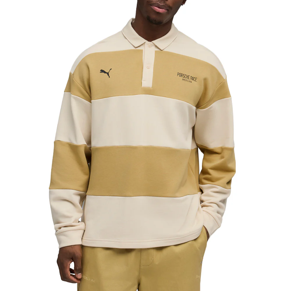 Porsche Legacy Striped Long Sleeve Polo Shirt - Image 3