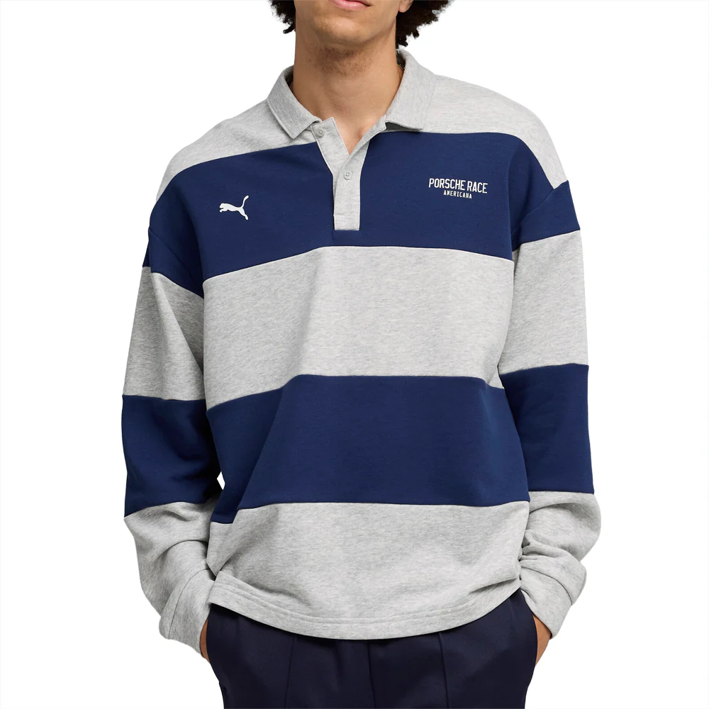 Porsche Legacy Striped Long Sleeve Polo Shirt - Image 3