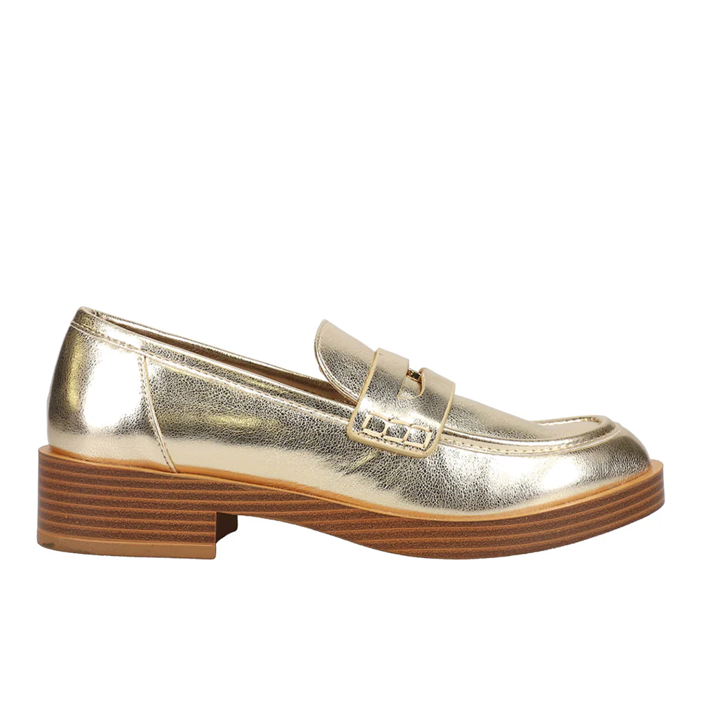 Porter Metallic Penny Slip On Loafers