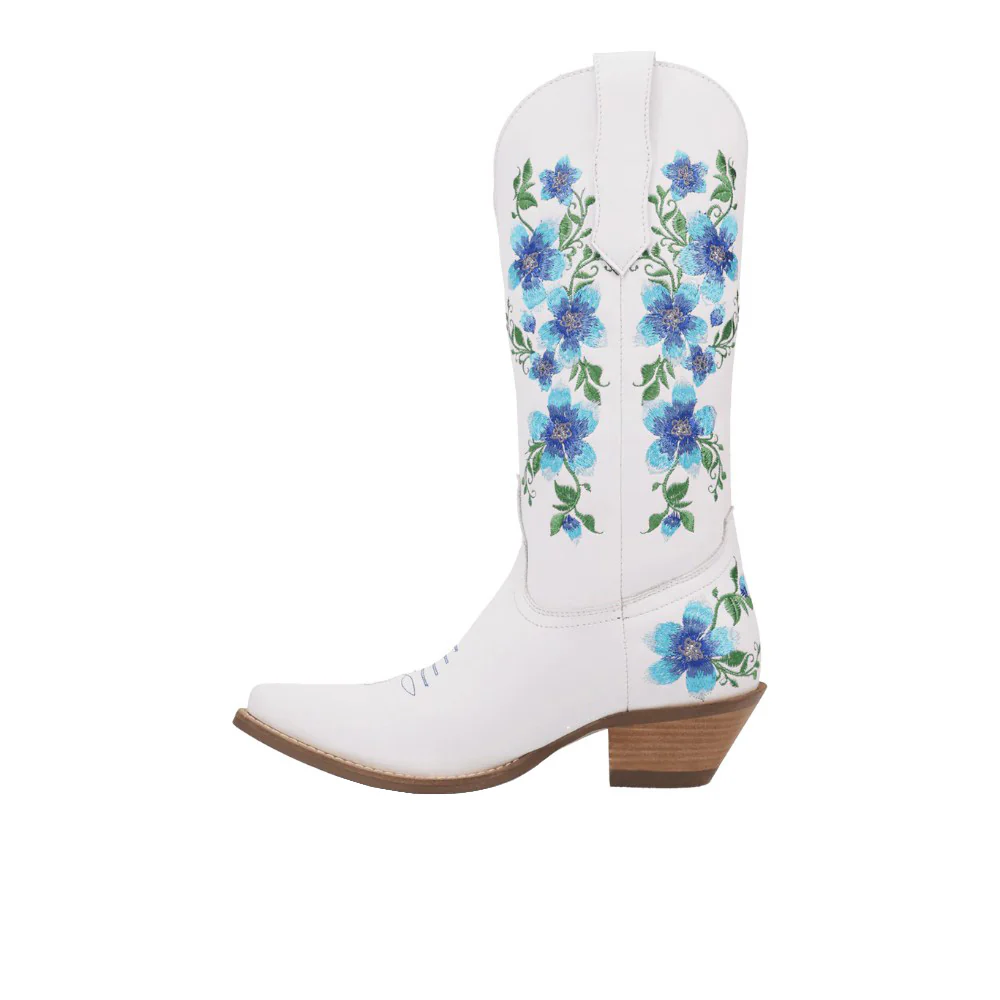 Posie Floral Leather Snip Toe Cowboy Boots - Image 3