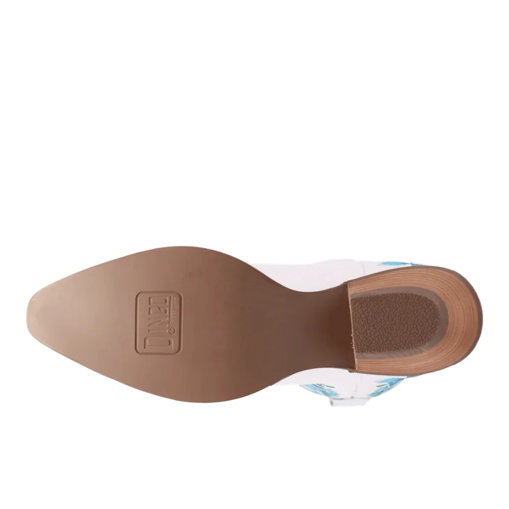 Posie Floral Leather Snip Toe Cowboy Boots - Image 5