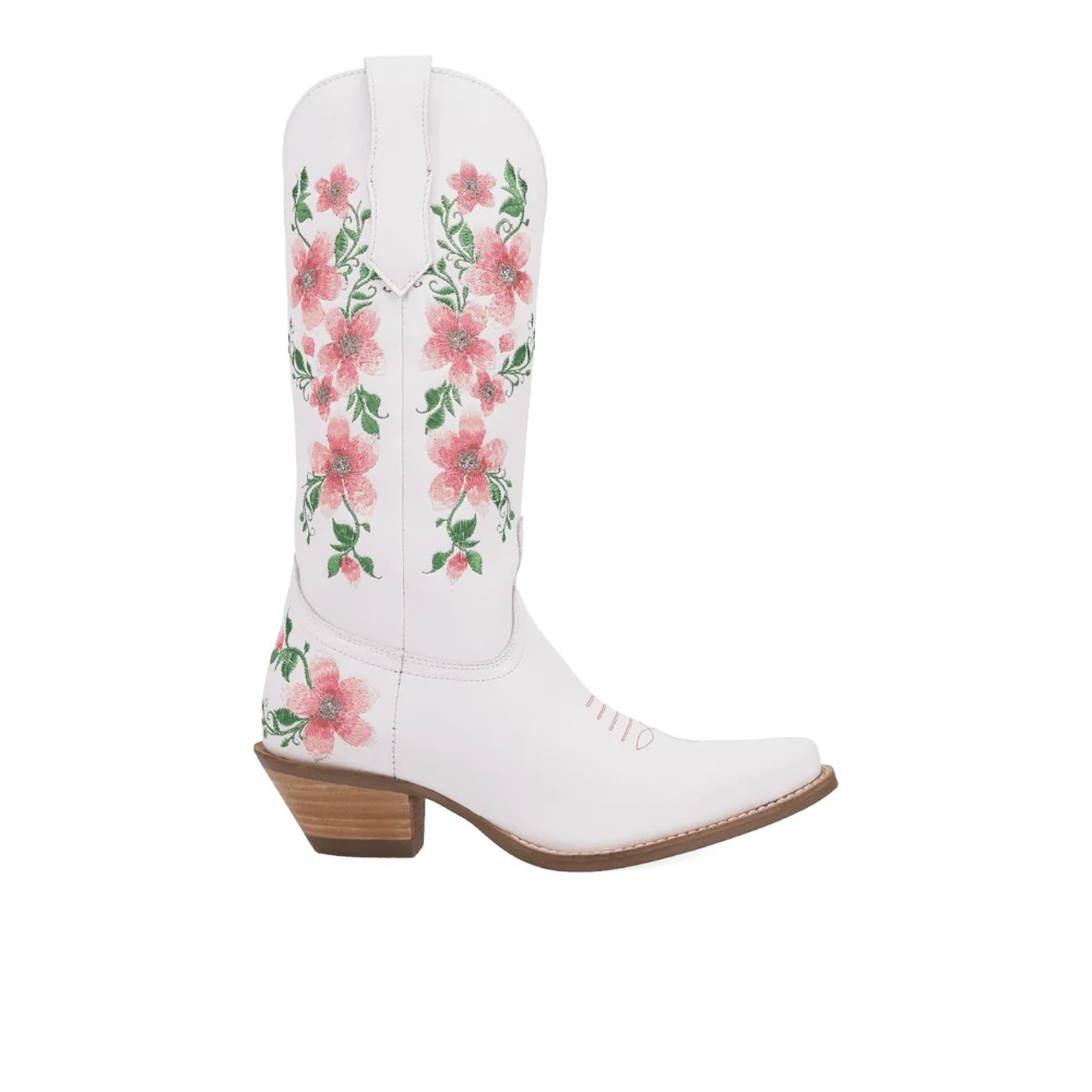 Posie Floral Leather Snip Toe Cowboy Boots