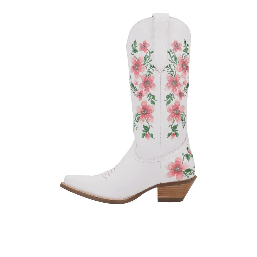 Posie Floral Leather Snip Toe Cowboy Boots - Image 3