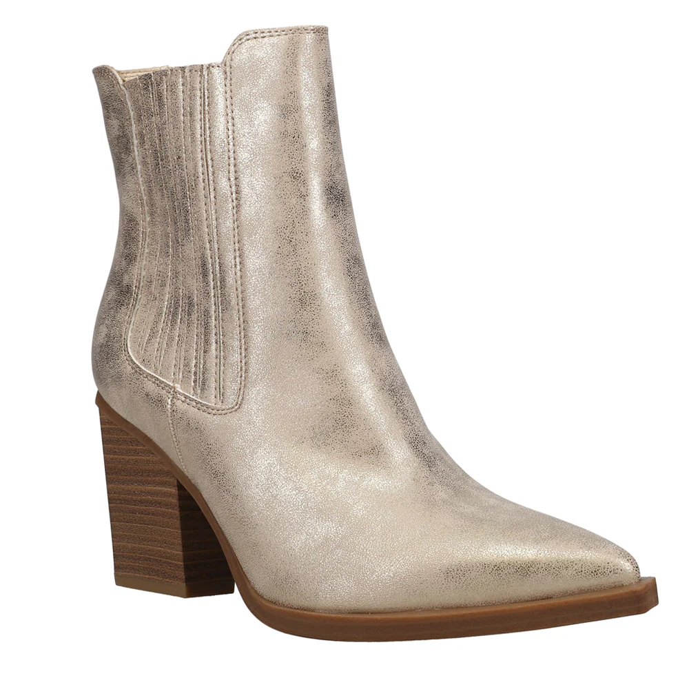Prairie Metallic Pointed Toe Chelsea Booties - Image 2