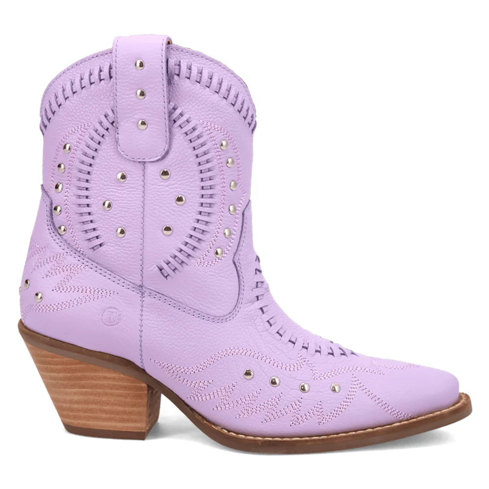 Precious Embroidered Studded Snip Toe Pull On Cowboy Booties