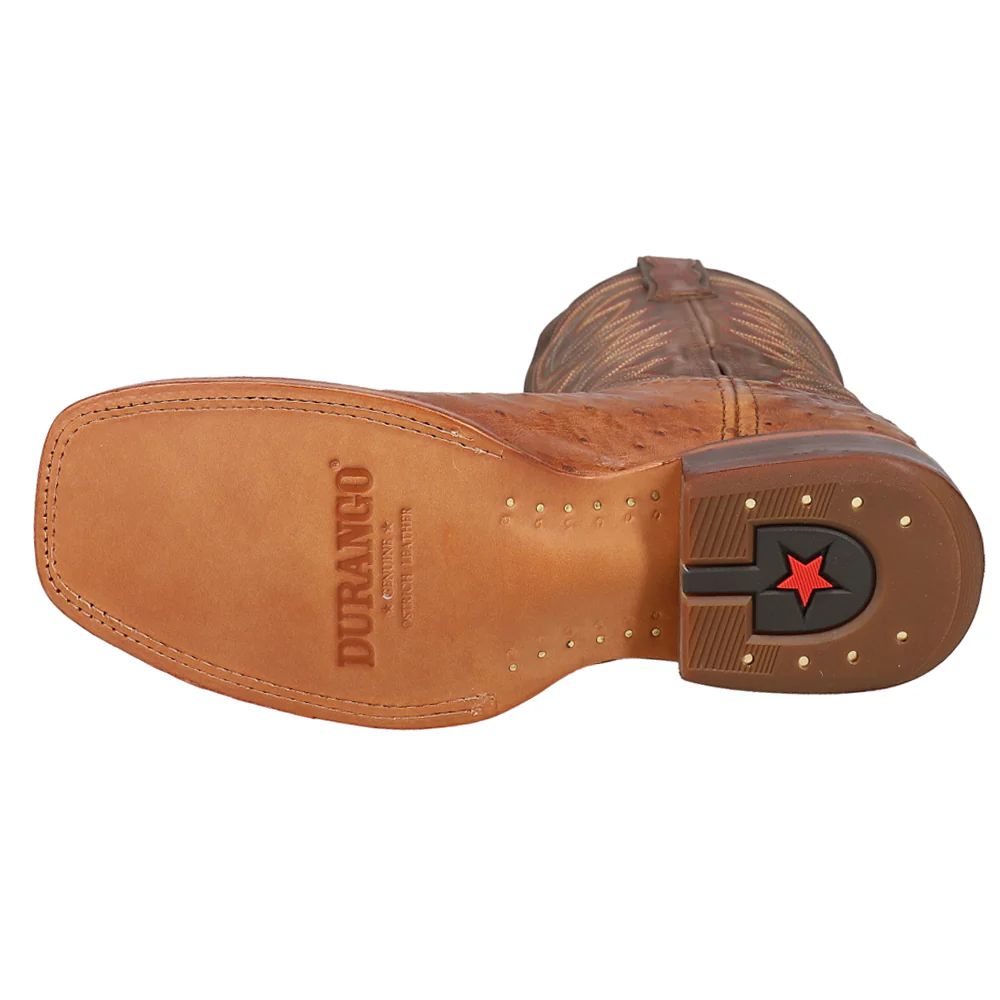 Full Quill Ostrich Embroidered Pull On Round Toe Cowboy Boots - Image 5