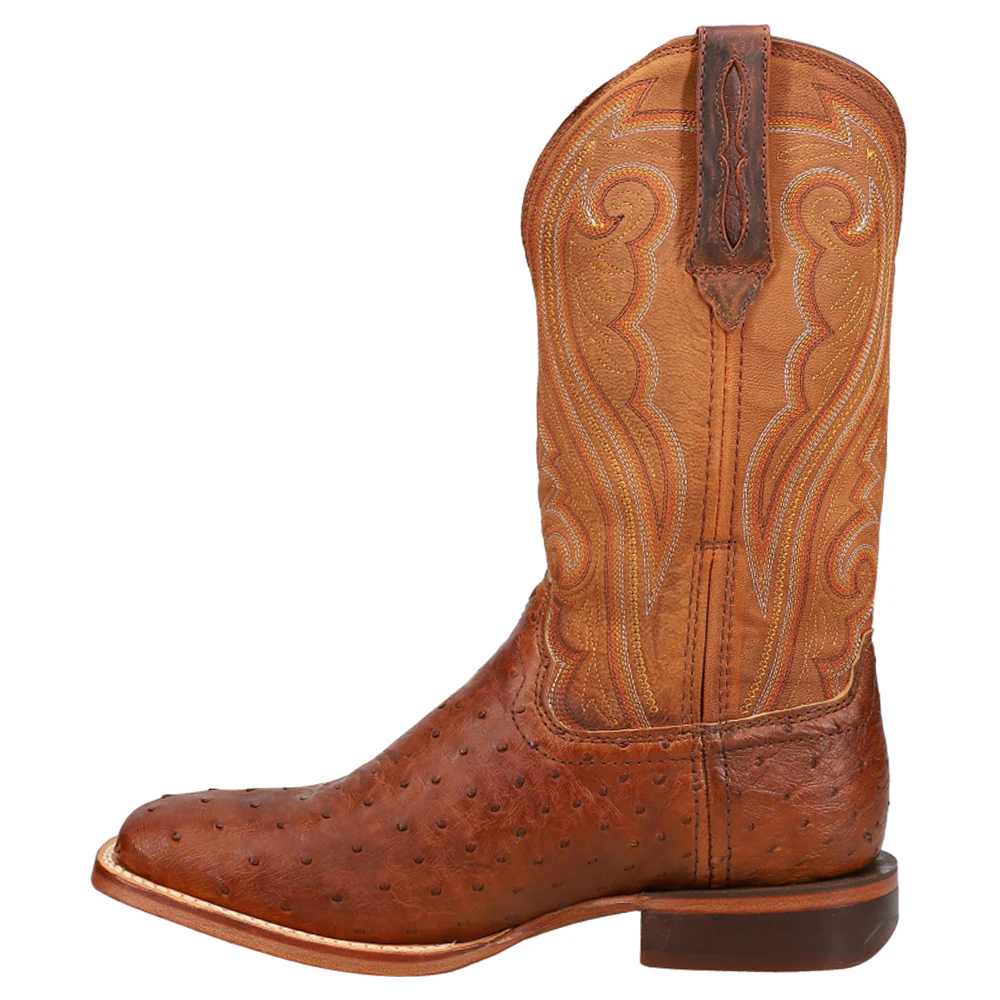 Premium Exotic Full Quill Ostrich Embroidered Pull On Round Toe Cowboy Boots - Image 3