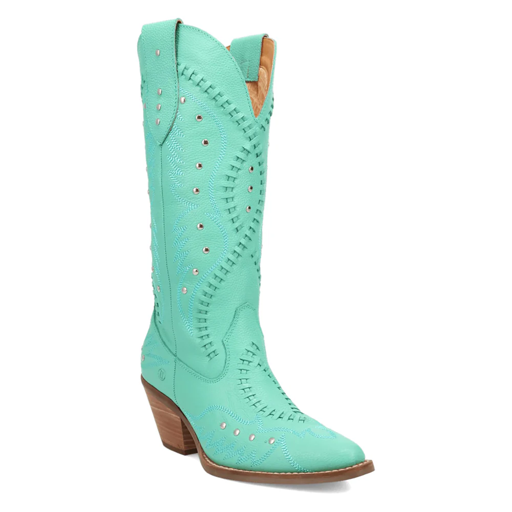 Pretty N' Pink Embroidered Studded Snip Toe Pull On Boots - Image 2