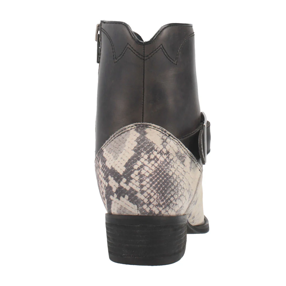 Printed Snake Print Harness Square Toe Zippered Cowboy Boots - Image 3