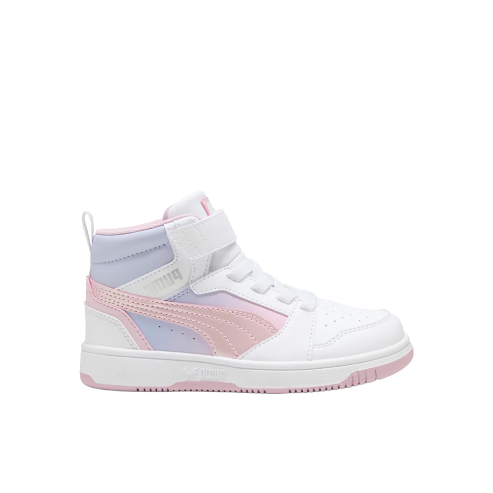 Puma Rebound V6 Mid Blurry Dreams Lace Up Sneakers (Little Kid)