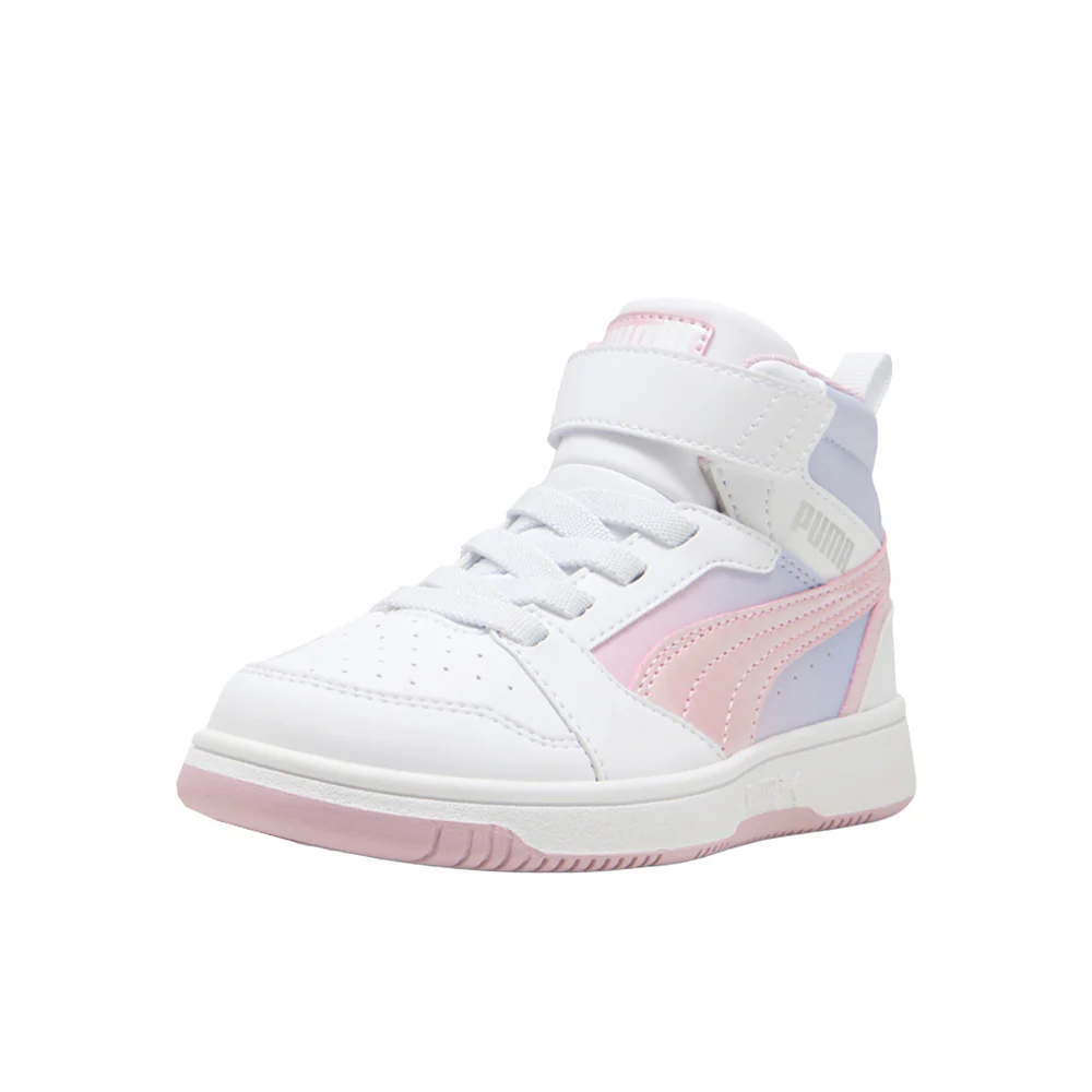 Puma Rebound V6 Mid Blurry Dreams Lace Up Sneakers (Little Kid) - Image 2