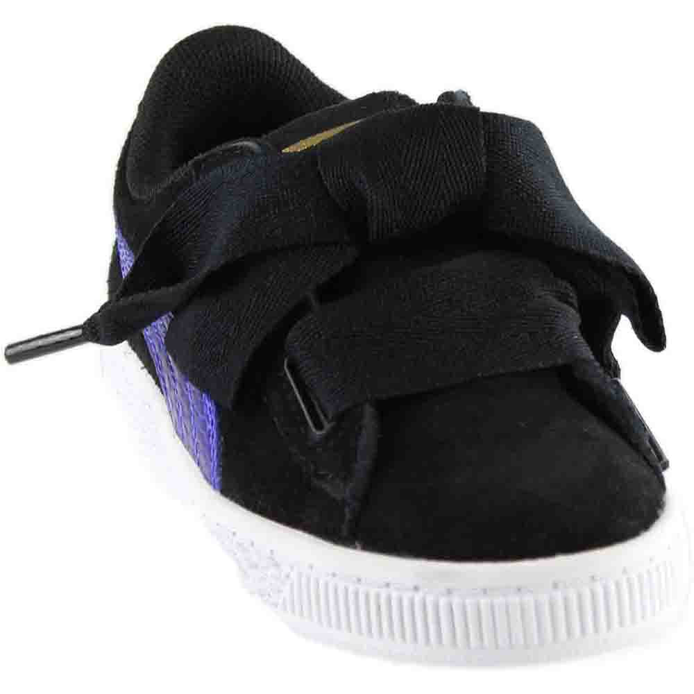 Suede Heart Snake Lace Up Sneakers (Little Kid) - Image 2