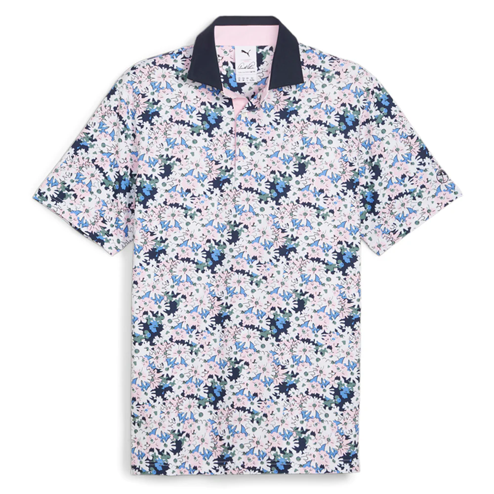 PUMA X ARNOLD PALMER Floral Short Sleeve Polo Shirt - Image 3