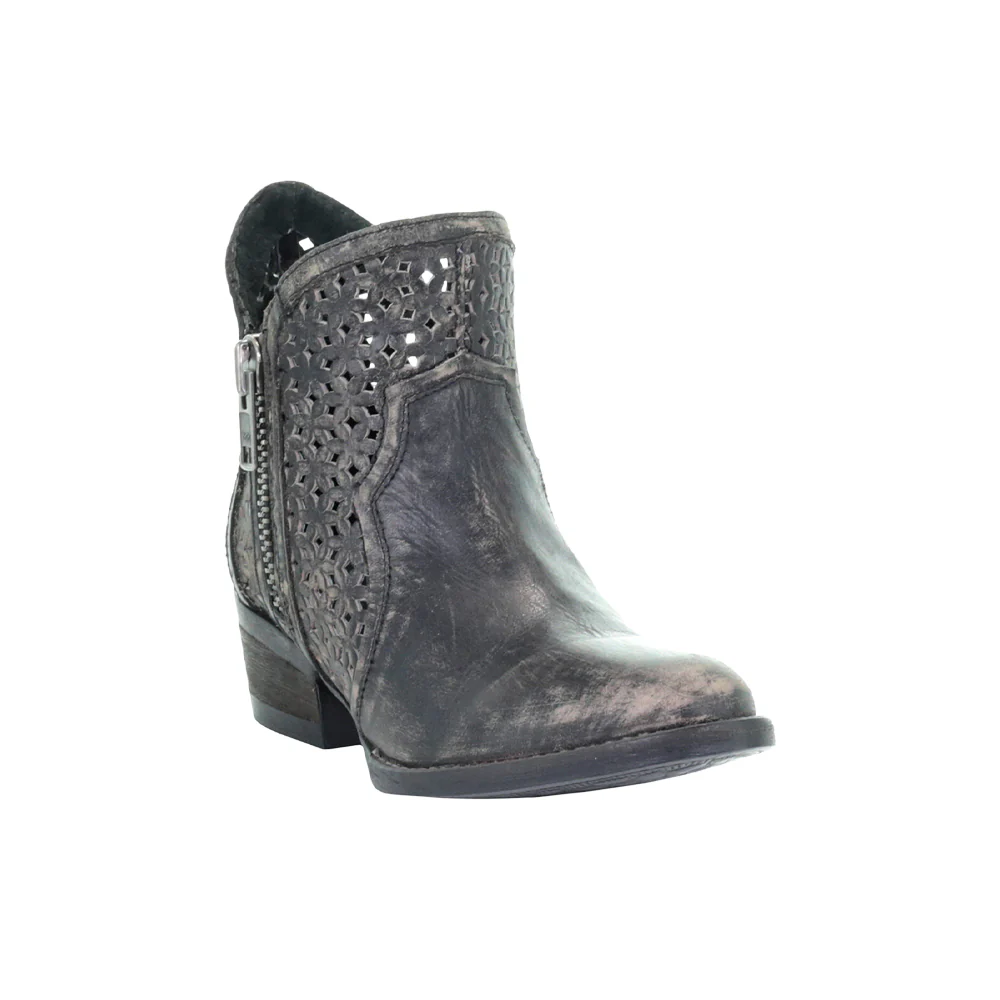 Hand Cut Zippered Round Toe Cowboy Booties - Image 2