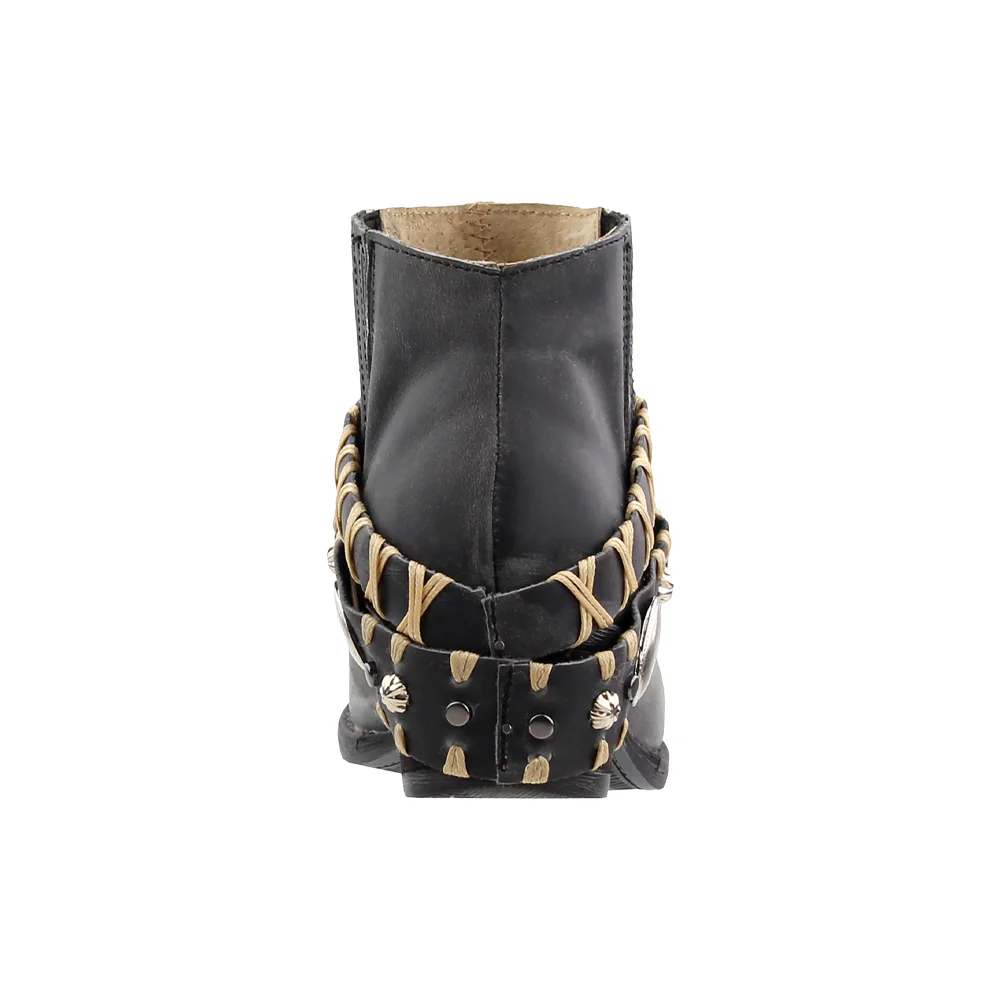 Studded Pull On Round Toe Cowboy Boots - Image 3