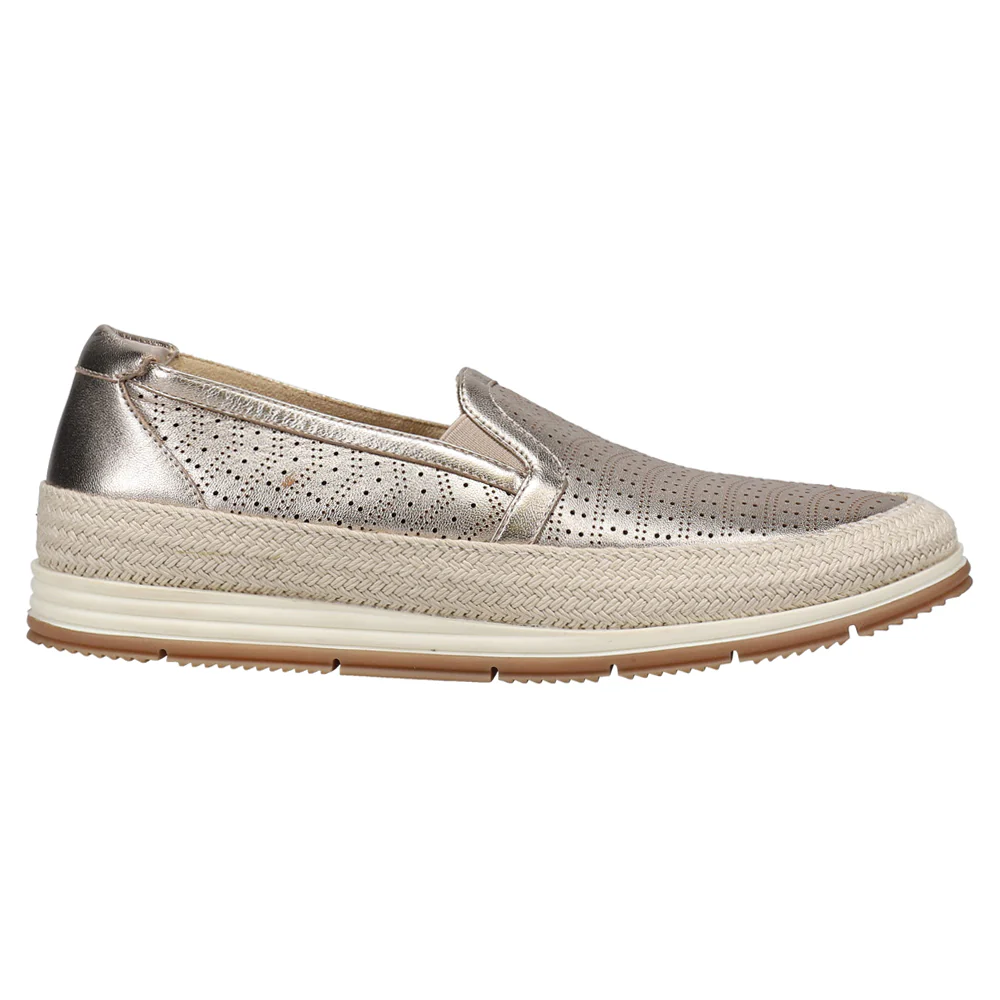 Quasar Metallic Perforated Espadrille Slip On Sneakers