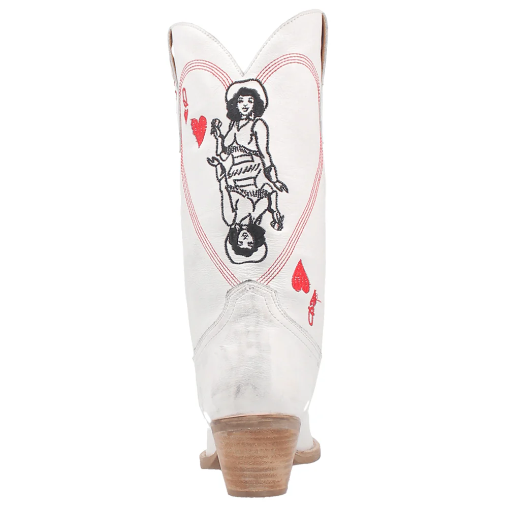 Queen A Hearts Embroidered Round Toe Pull On Boots - Image 5
