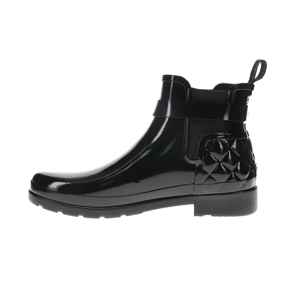 Quilted Gloss Refined Slim Fit Chelsea Rain Boots - Image 3