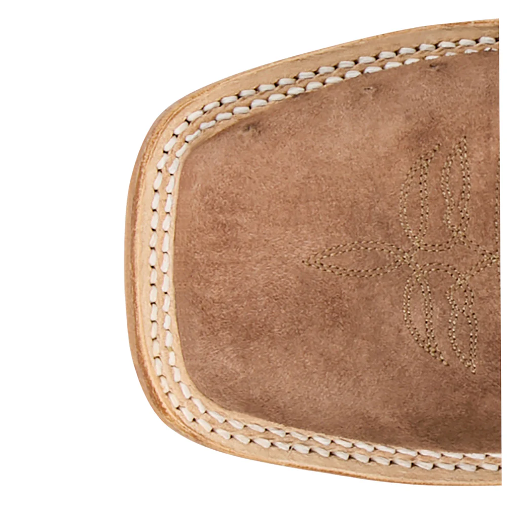 Quincy Sueded Ostrich Embroidered Square Toe Cowboy Boots - Image 4