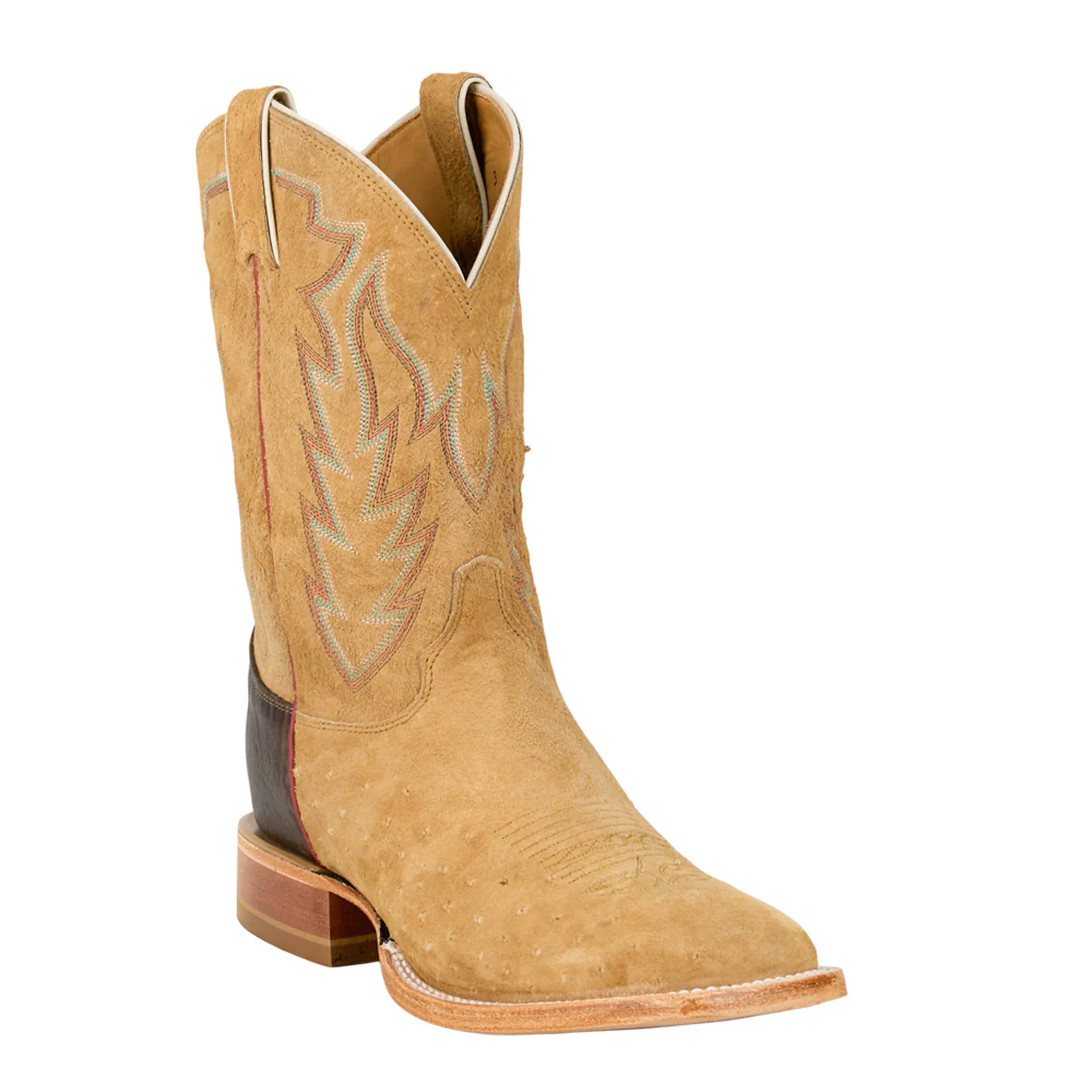 Quincy Sueded Ostrich Embroidered Square Toe Cowboy Boots - Image 2