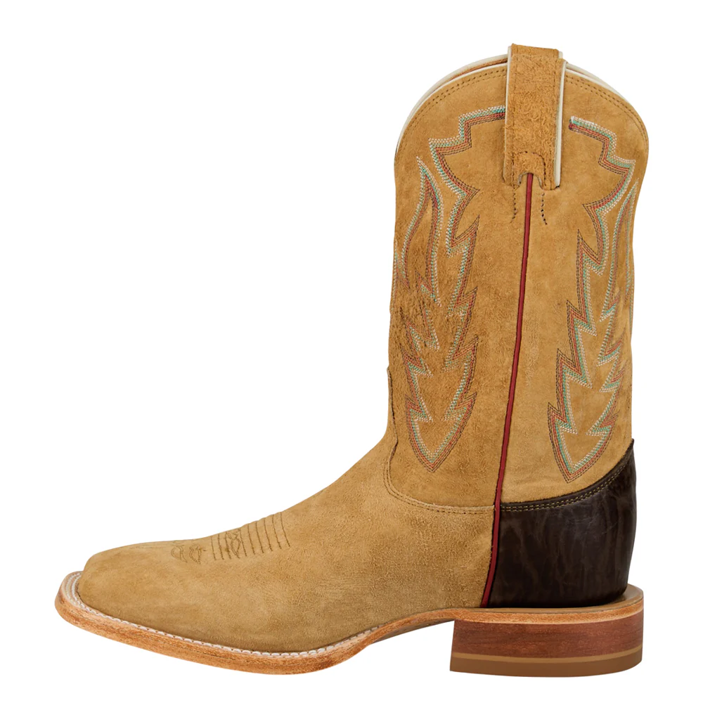 Quincy Sueded Ostrich Embroidered Square Toe Cowboy Boots - Image 3