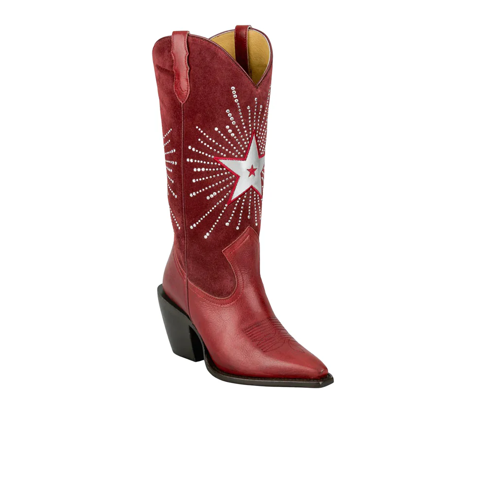 Radio Star Inlay Rhinestone Snip Toe Cowboy Boots - Image 2