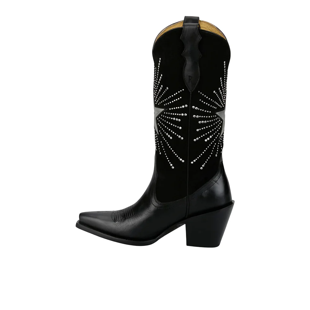 Radio Star Inlay Rhinestone Snip Toe Cowboy Boots - Image 3