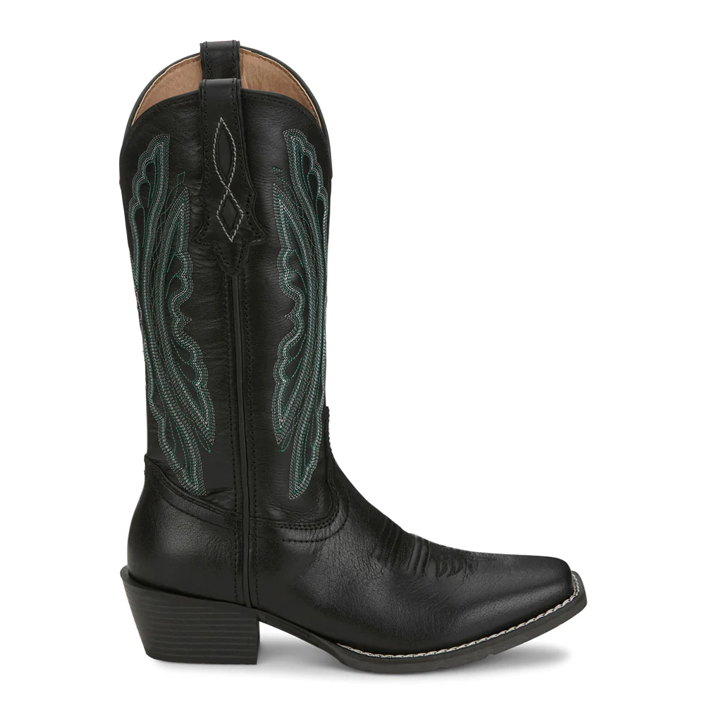 Rae Midnight Embroidered Square Toe Pull On Cowboy Boots
