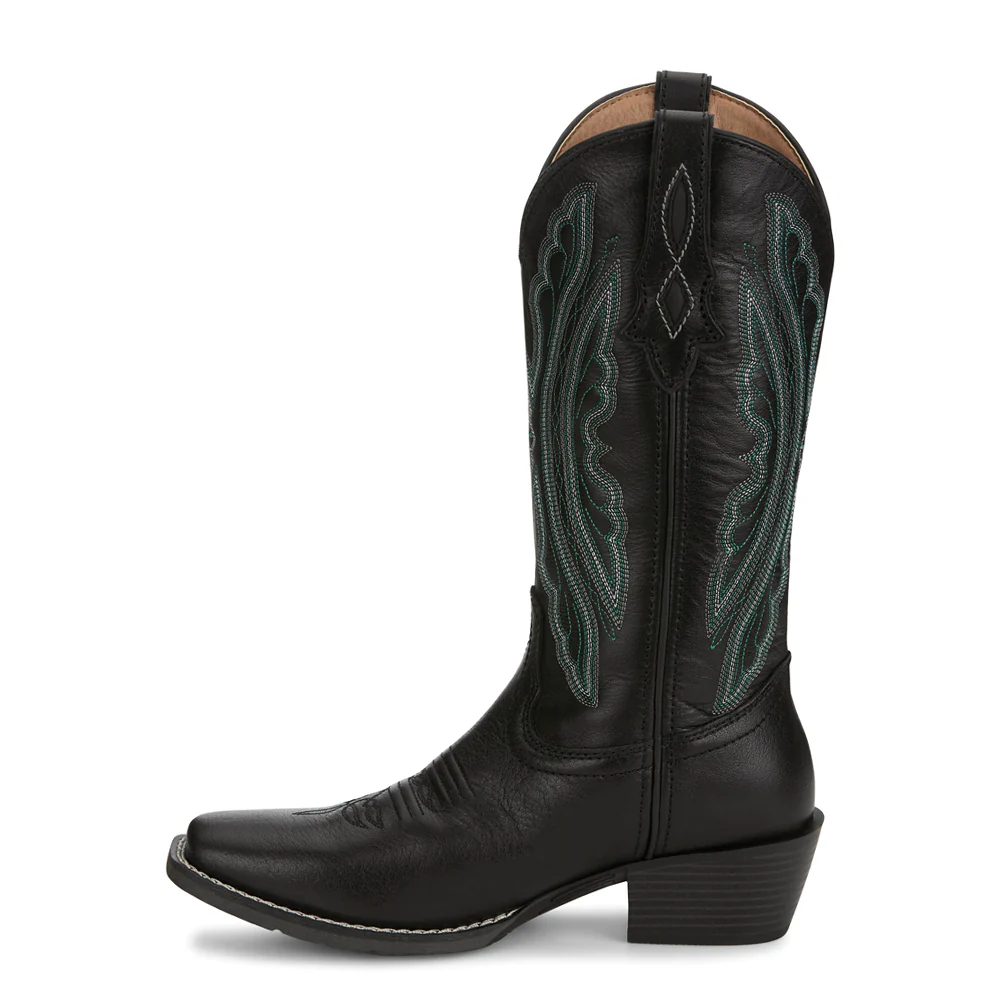 Rae Midnight Embroidered Square Toe Pull On Cowboy Boots - Image 3