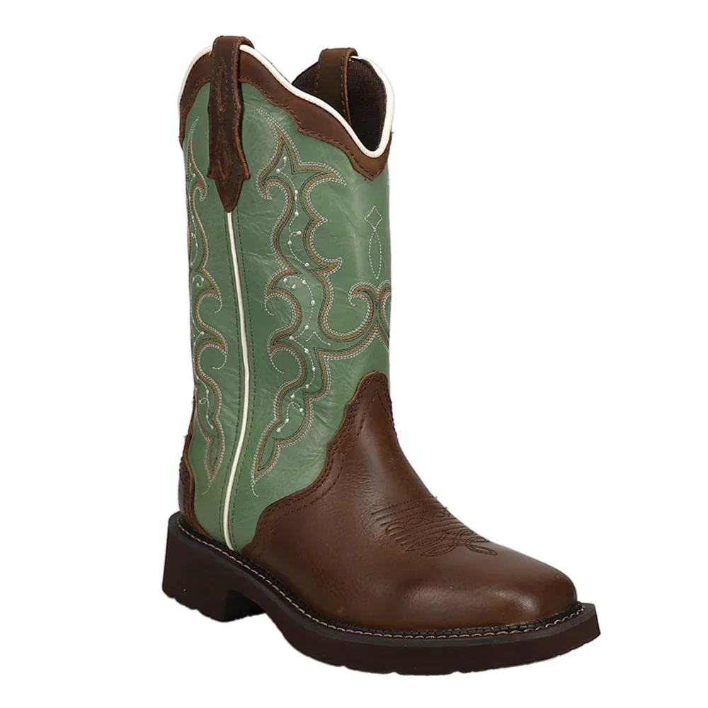 Raya Embroidered Square Toe Pull On Cowboy Boots - Image 2