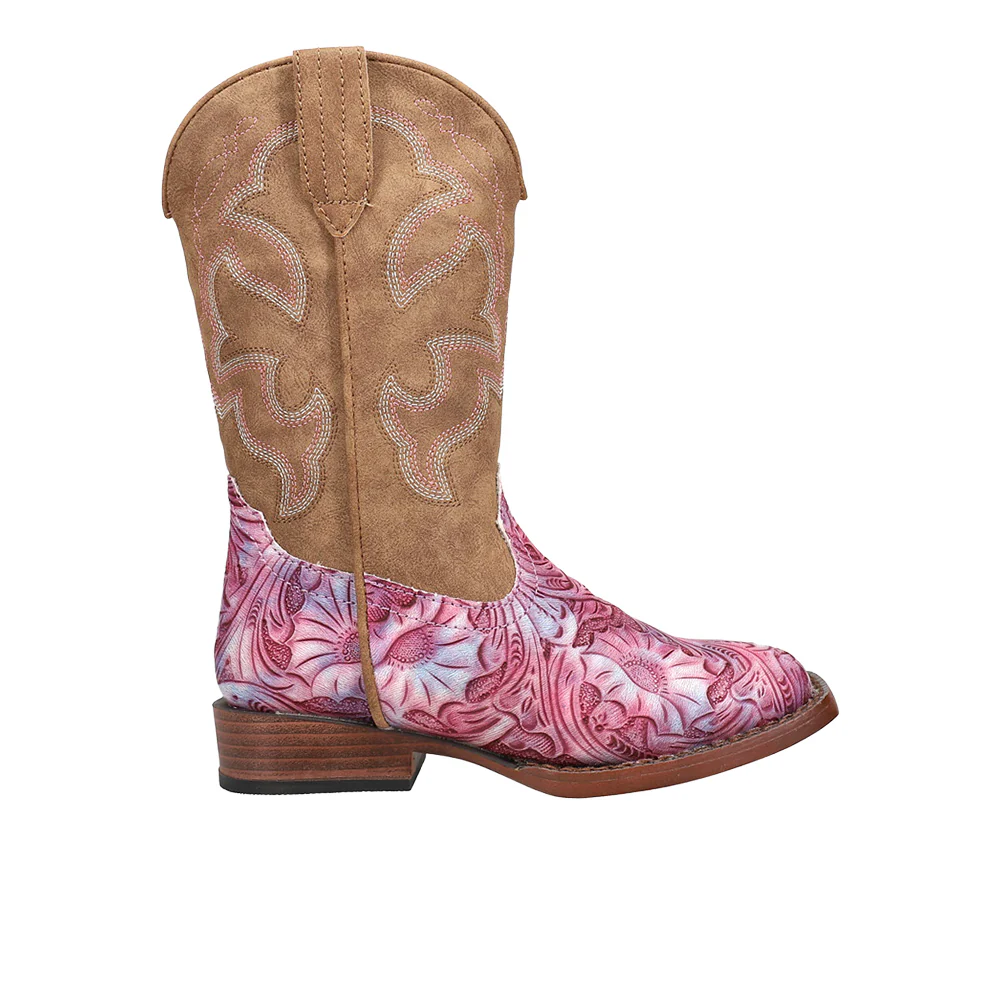 Raya Tie Dye Square Toe Cowboy Boots (Little Kid)