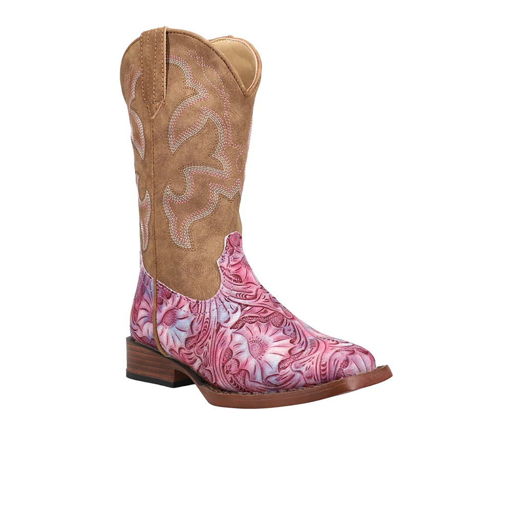 Raya Tie Dye Square Toe Cowboy Boots (Little Kid) - Image 2