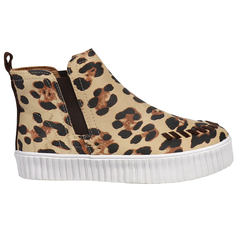 Reba X Justin Broadway Leopard High Top Slip On Sneakers