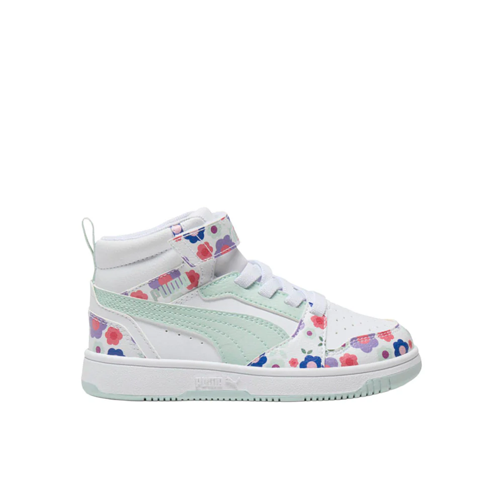 Rebound V6 Flower Floral High Top Sneakers (Little Kid)