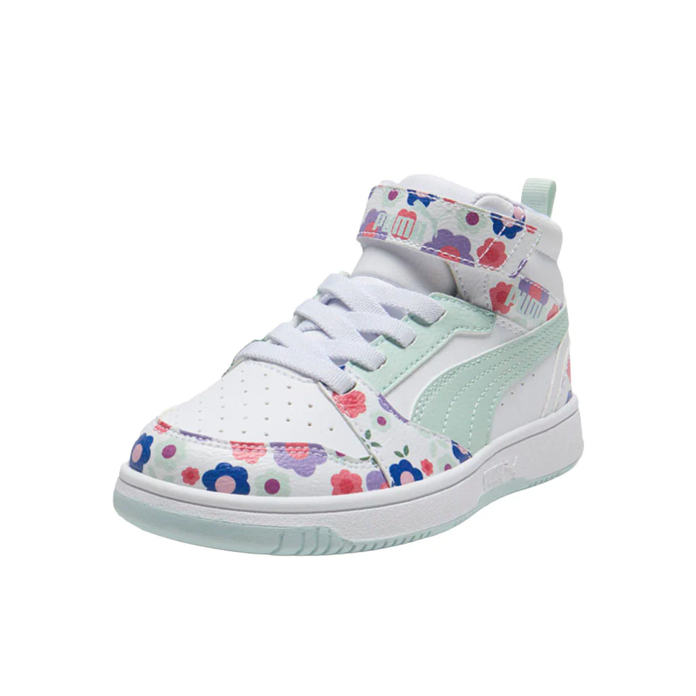 Rebound V6 Flower Floral High Top Sneakers (Little Kid) - Image 2