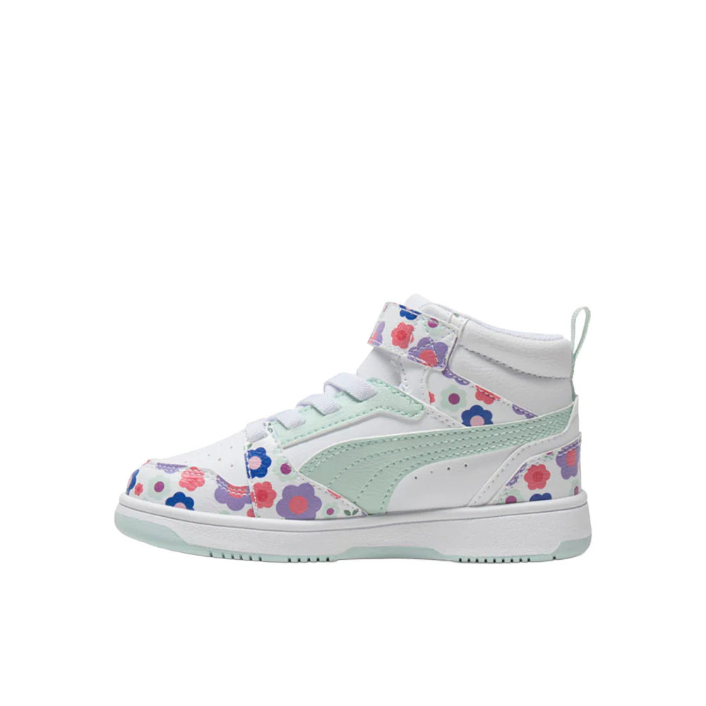 Rebound V6 Flower Floral High Top Sneakers (Little Kid) - Image 3