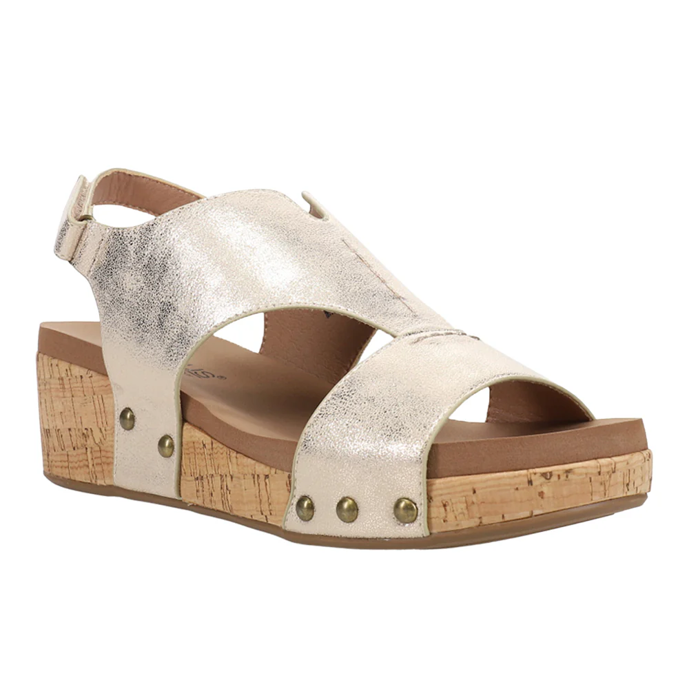 Refreshing Metallic Studded Wedge Sandals - Image 2
