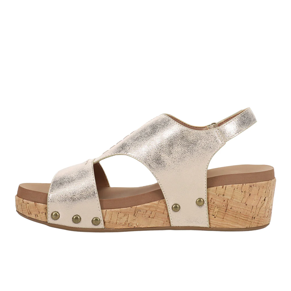 Refreshing Metallic Studded Wedge Sandals - Image 3