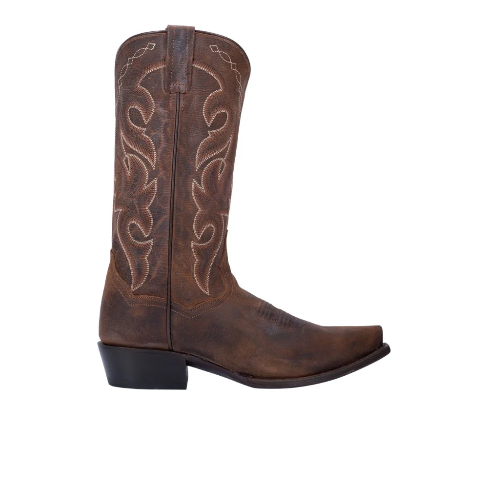Renegade Distressed Embroidered Pull On Snip Toe Cowboy Boots