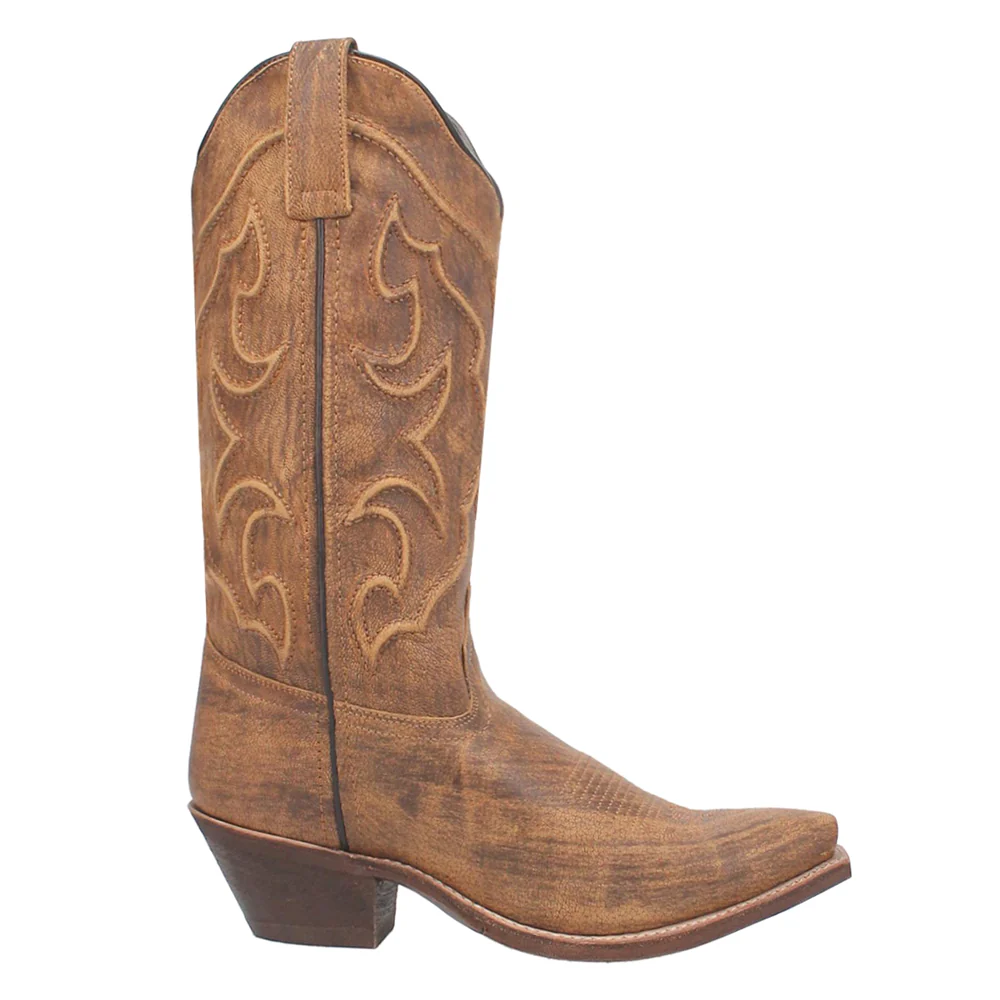 Reva Embossed Snip Toe Pull On Cowboy Boots