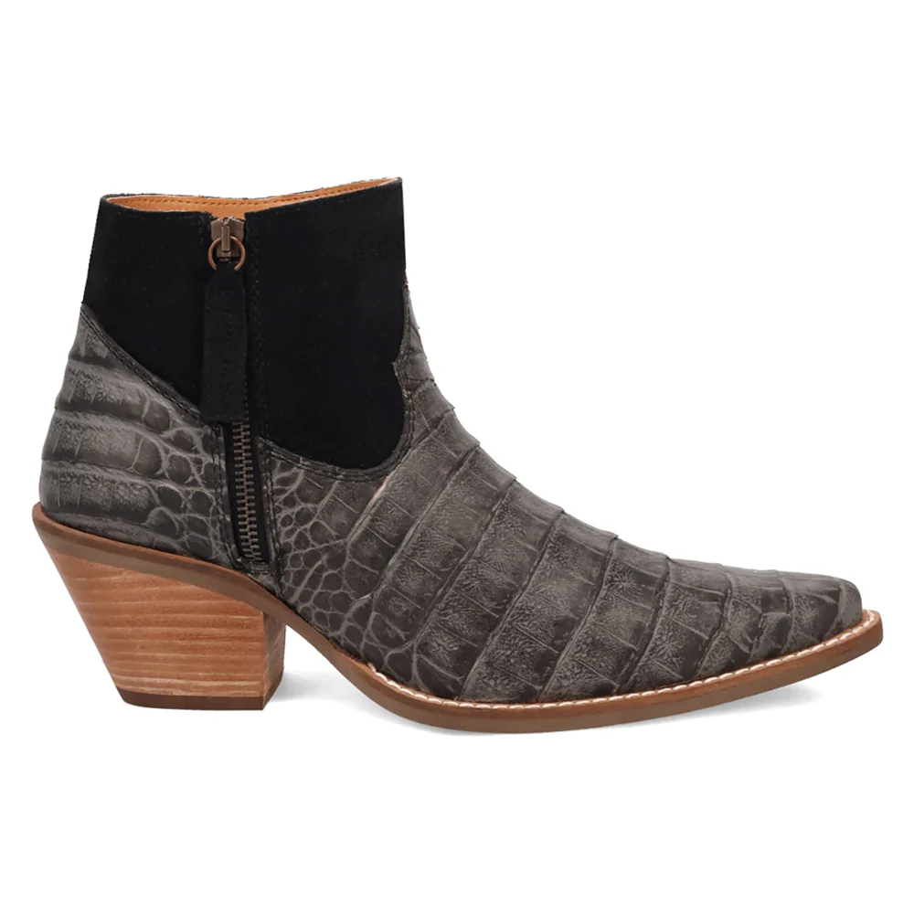 Ricki Croc Animal Print Snip Toe Zippered Cowboy Booties