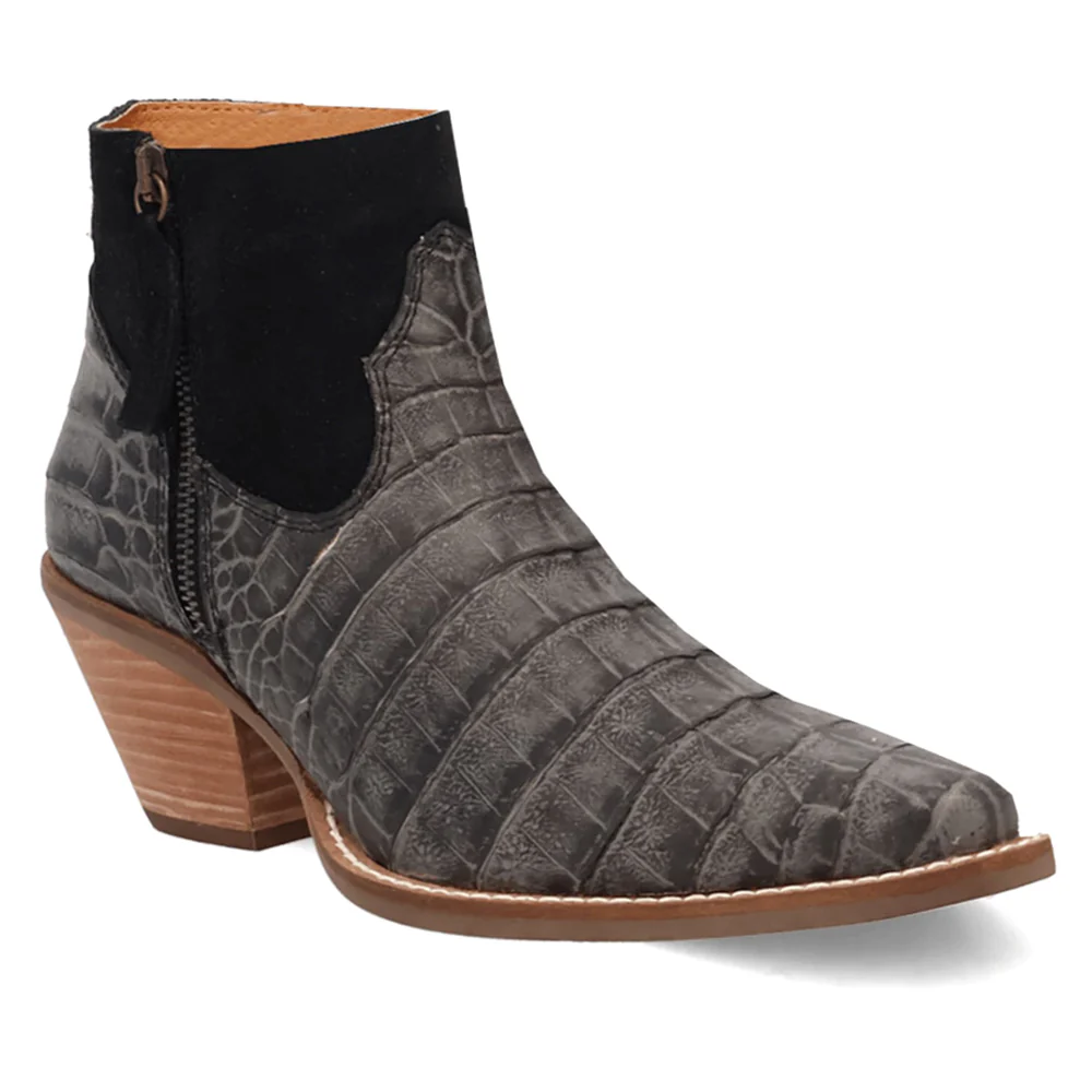 Ricki Croc Animal Print Snip Toe Zippered Cowboy Booties - Image 2