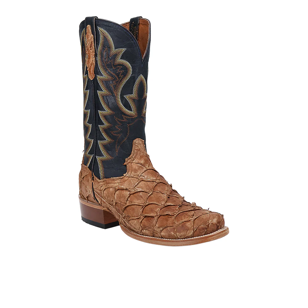 Riggs Pirarucu Embroidered Pull On Square Toe Cowboy Boots - Image 2