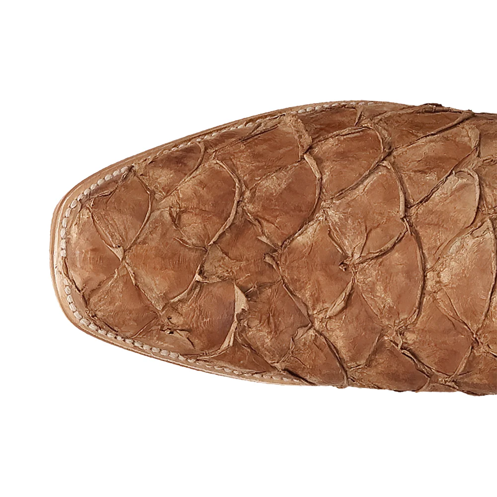 Riggs Pirarucu Embroidered Pull On Square Toe Cowboy Boots - Image 4