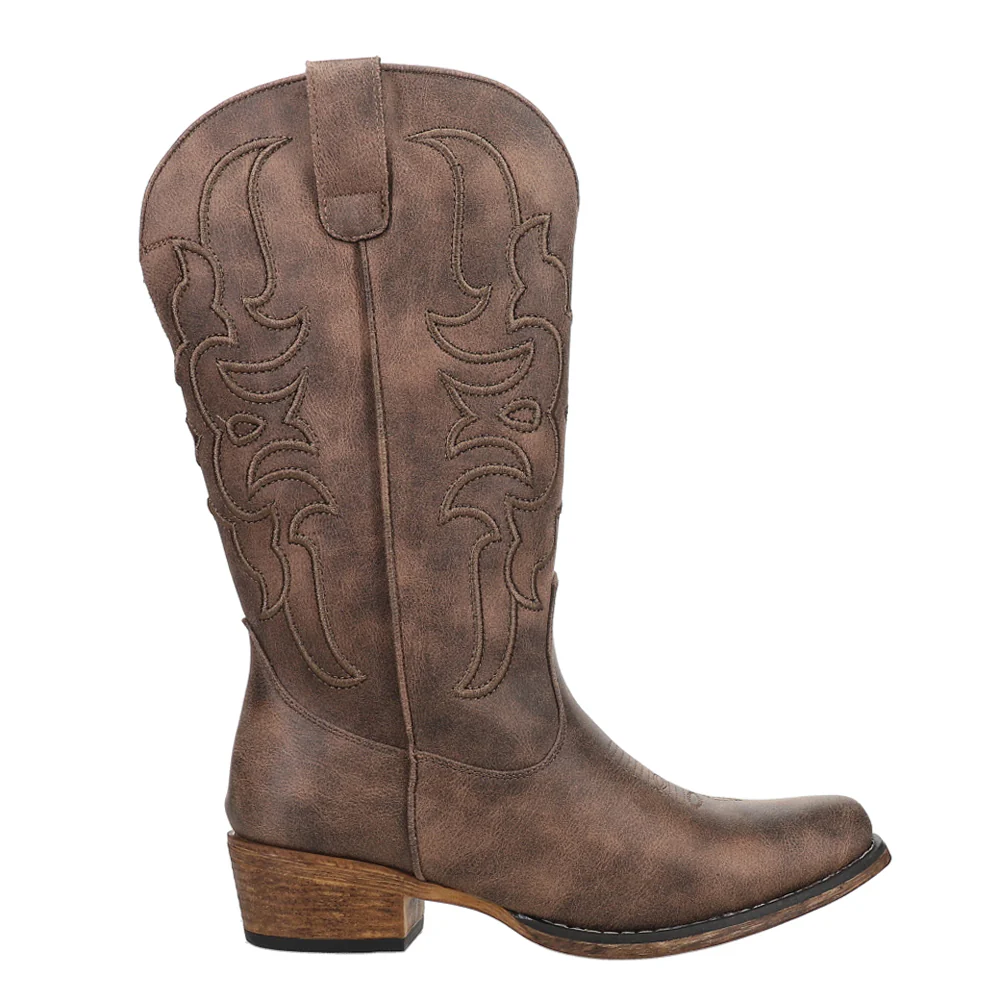 Riley Flextra Cord Embroidered Snip Toe Cowboy Boots