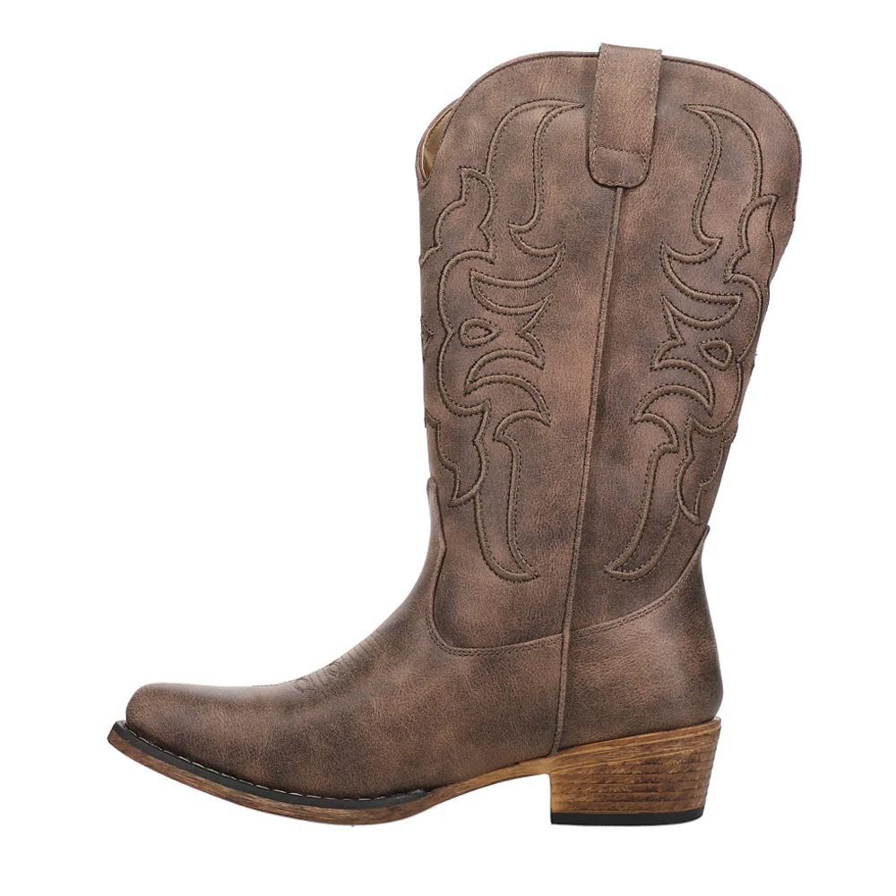 Riley Flextra Cord Embroidered Snip Toe Cowboy Boots - Image 3