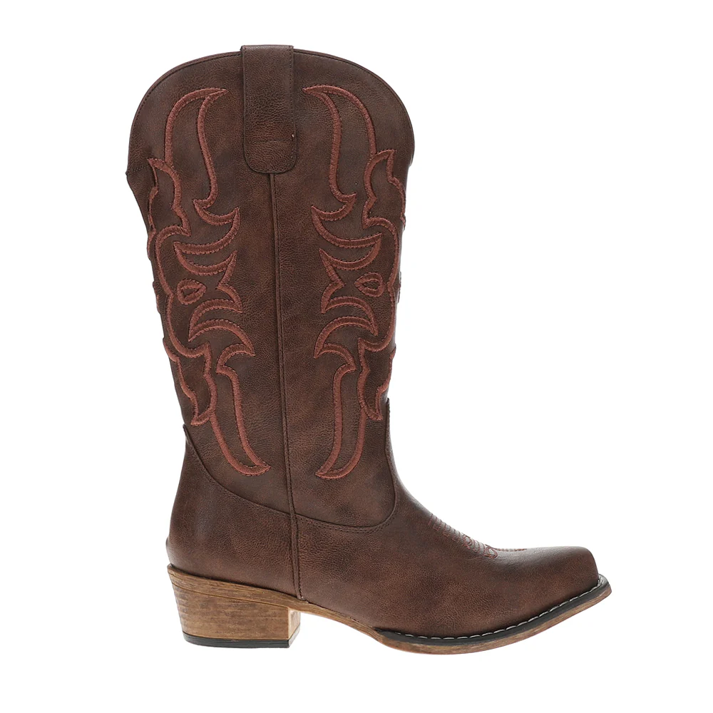 Riley Flextra Cord Embroidered Snip Toe Cowboy Boots