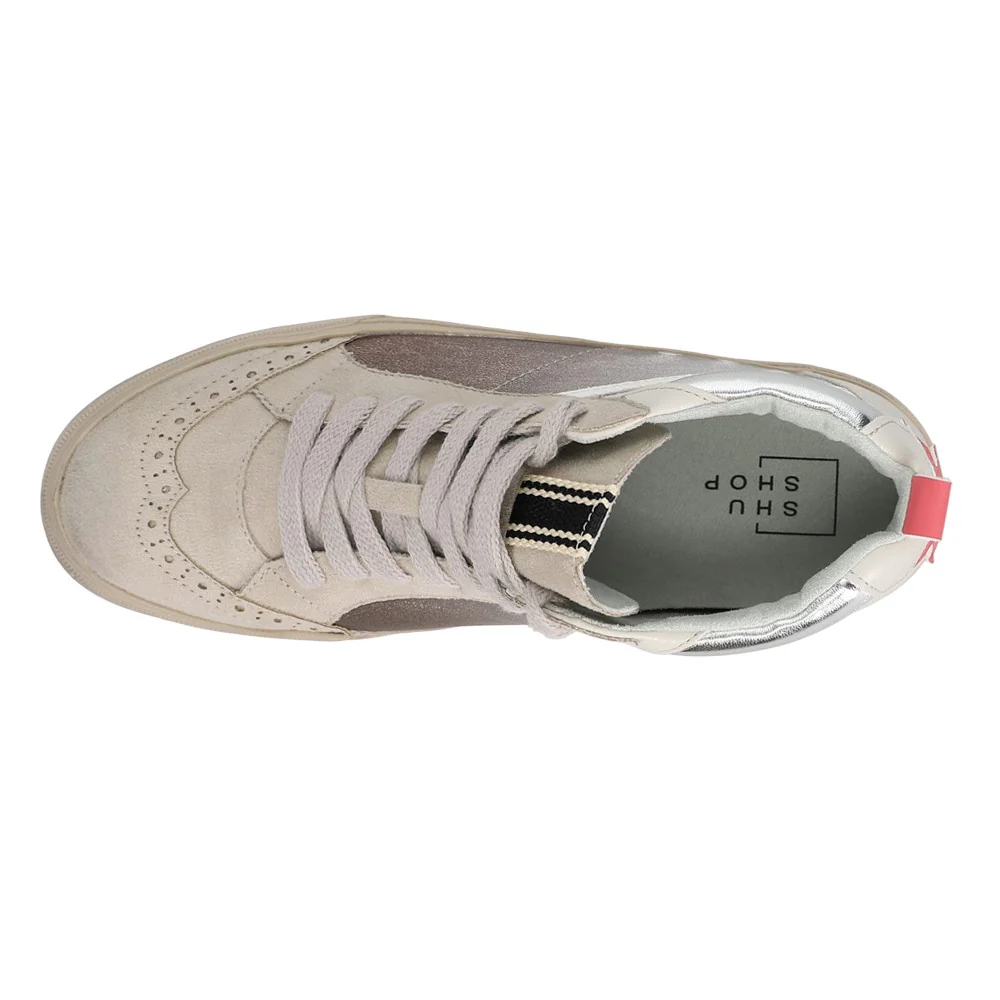 Riley Metallic High Top Lace Up Sneakers - Image 4